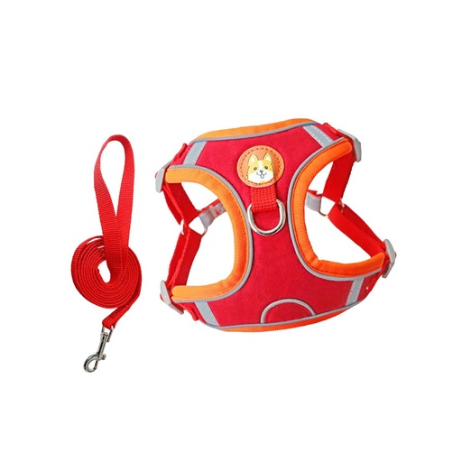 [PC03494] Harness Soft Chest Pad With Leash Luxury - M